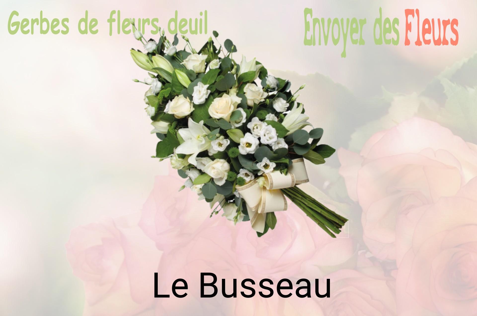 Gerbe de fleurs de deuil livrée à Le Busseau